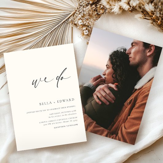Faire-part de mariage photo moderne