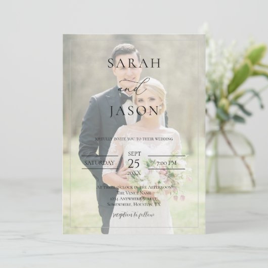 Faire-part de mariage photo moderne (Debout devant)