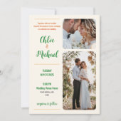 Faire-part de mariage photo moderne avec code QR (Devant)