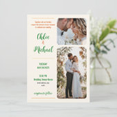 Faire-part de mariage photo moderne avec code QR (Debout devant)