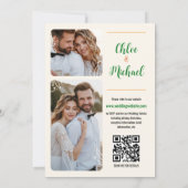 Faire-part de mariage photo moderne avec code QR (Dos)