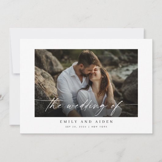 Faire-part de mariage Photo Moderne Avec Code Qr (Devant)