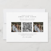 Faire-part de mariage Photo Moderne Avec Code Qr (Dos)