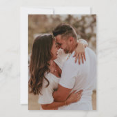 Faire-part de mariage photo moderne bleu rustique (Dos)