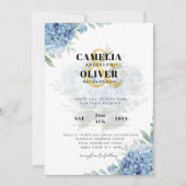 Faire-part de mariage photo moderne Blue Hydrangea (Devant)