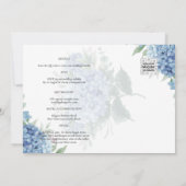 Faire-part de mariage photo moderne Blue Hydrangea (Dos)