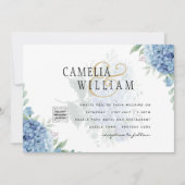 Faire-part de mariage photo moderne Blue Hydrangea (Devant)
