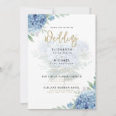 Faire-part de mariage photo moderne Blue Hydrangea (Devant)