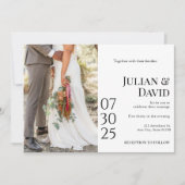 Faire-part de mariage Photo Moderne, Chic, Élégant (Devant)