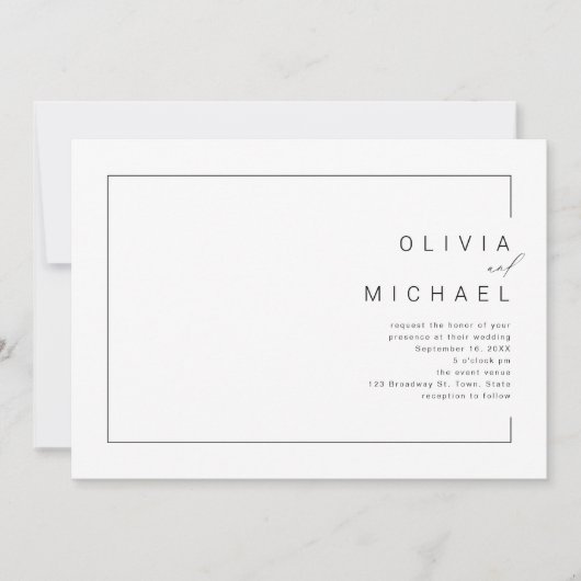 Faire-part de mariage photo moderne chic et minima (Devant)