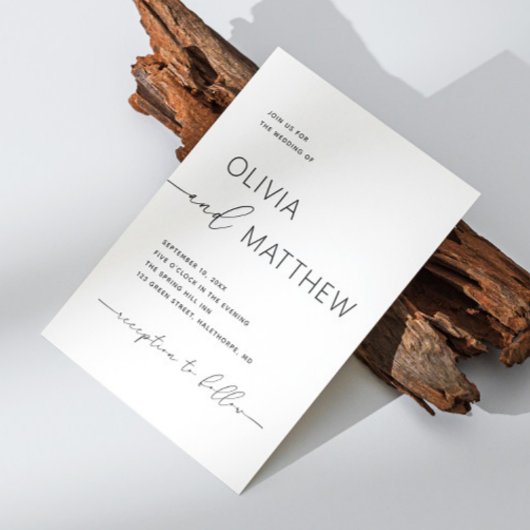 Faire-Part de Mariage Photo Moderne + Code QR | Ty