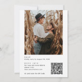 Faire-Part de Mariage Photo Moderne + Code QR | Ty (Dos)