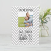 Faire-part de mariage photo moderne de Grey Chevro (Debout devant)