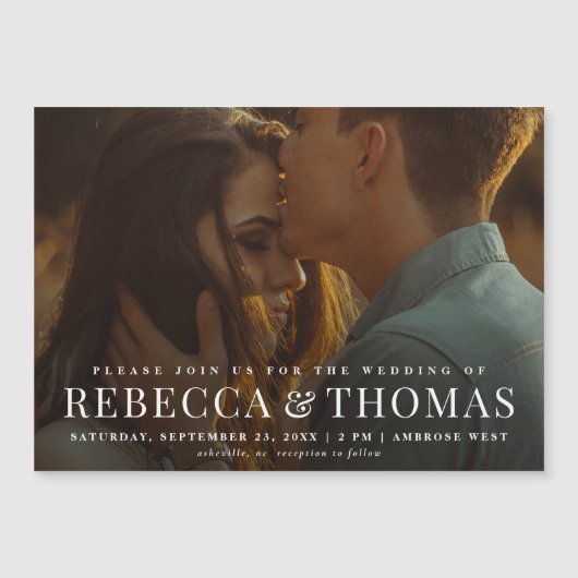 Faire-part de mariage photo moderne et élégant (Devant)