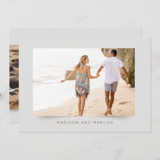 Faire-part de mariage photo moderne et élégant (Devant / Derrière)