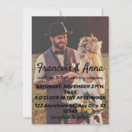 Faire-part de mariage photo moderne et élégant