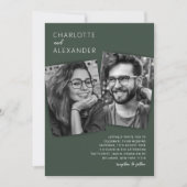 Faire-part de mariage photo moderne Moss Green (Devant)