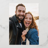 Faire-Part de Mariage Photo Moderne Or Véritable V (Verso)