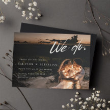 Faire-Part de Mariage Photo Moderne Romantique Nou