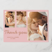 Faire-part de mariage photo moderne rose merci 4 (Recto)