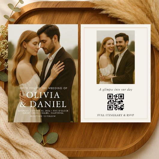 Faire-Part de Mariage Photo Moderne Simple