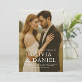 Faire-Part de Mariage Photo Moderne Simple (Debout devant)