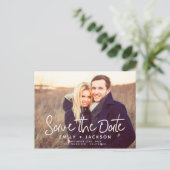 Faire-part de mariage photo moderne simple écrit à (Debout devant)