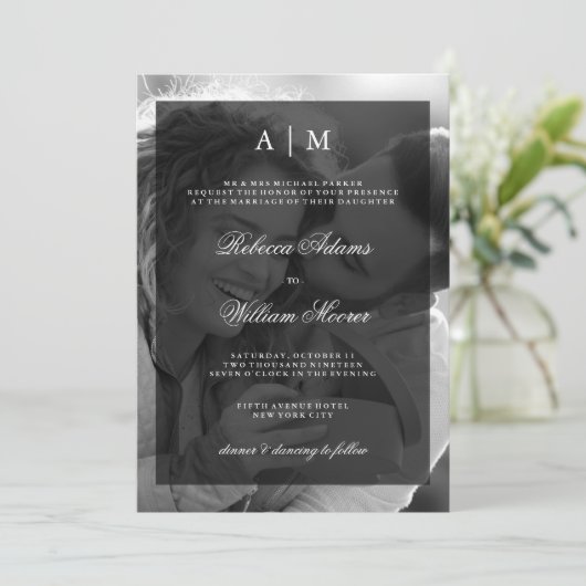 Faire-part de mariage photo moderne | Superpositio (Debout devant)