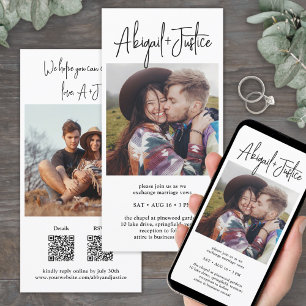 Faire-part de mariage photo moderne tout-en-un QR 