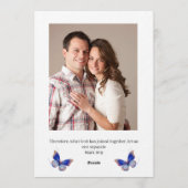 Faire-part de mariage photo modifiable Bleu Rustiq (Dos)