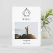 Faire-part de mariage photo monogramme (Debout devant)