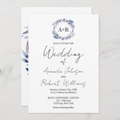 Faire-part de mariage photo Monogramme Calligraphi (Devant / Derrière)