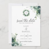 Faire-Part de Mariage Photo Monogramme de Feuillag (Devant)