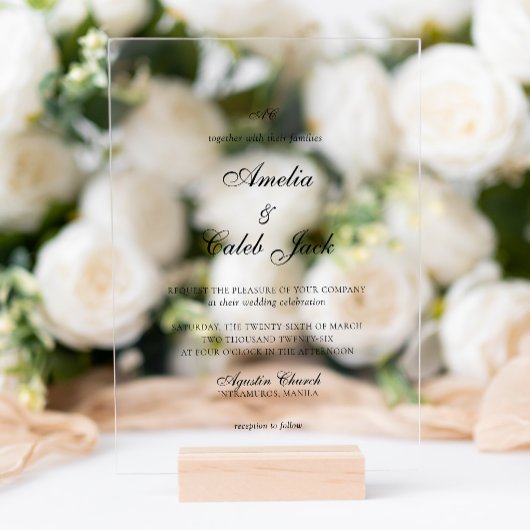Faire-part de mariage photo monogrammé moderne
