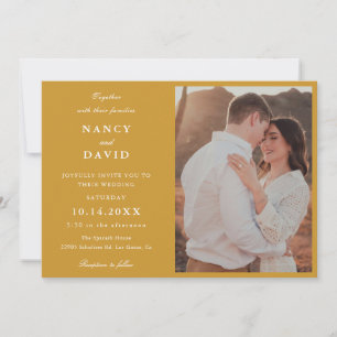 Faire-part de mariage photo moutarde