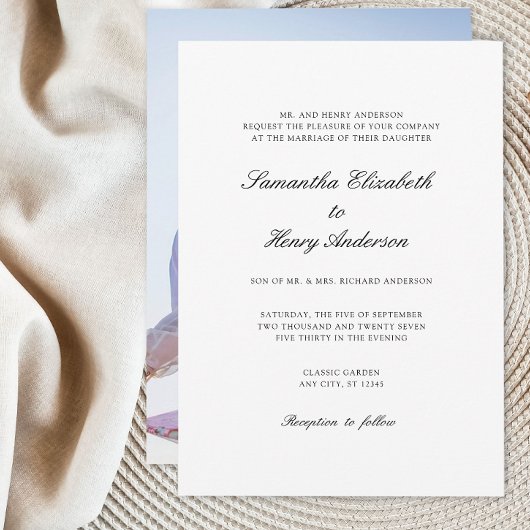 Faire-part de mariage photo noir blanc