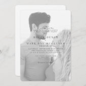 Faire-part de mariage photo noir et blanc (Devant / Derrière)