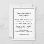 Faire-part de mariage photo noir et blanc élégant (Devant)