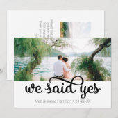 Faire-part de mariage photo Nous avons dit oui (Devant / Derrière)