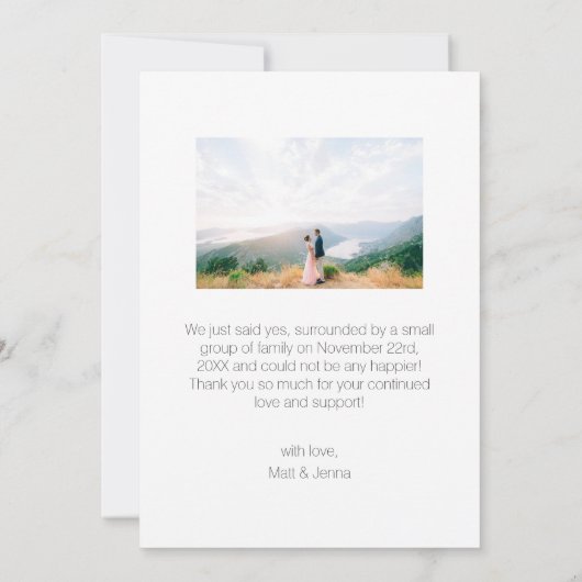 Faire-part de mariage photo Nous avons dit oui (Dos)