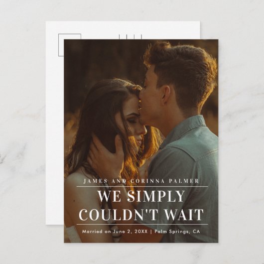 Faire-Part de Mariage Photo Nous N'avons Pas Pu At (Devant / Derrière)