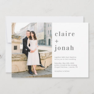 Faire-part de mariage photo nuptiale moderne MNU