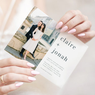 Faire-part de mariage photo nuptiale moderne MNU