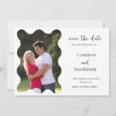 Faire-part de mariage photo ondulée moderne 'Save  (Devant)