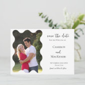 Faire-part de mariage photo ondulée moderne 'Save  (Debout devant)