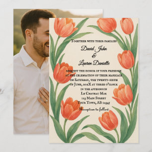 Faire-part de mariage photo Paradis des Tulipes