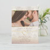 Faire-part de mariage photo Parties scintillant or (Debout devant)