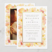 Faire-part de mariage photo Peaches Cream Gold Fra (Devant / Derrière)