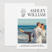 Faire-part de mariage photo personnalisable (Devant / Derrière)