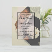 Faire-part de mariage photo personnalisé rustique (Debout devant)